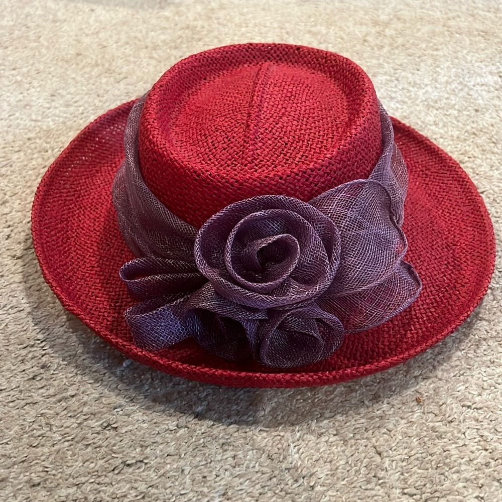 Red and Purple Scala Hat